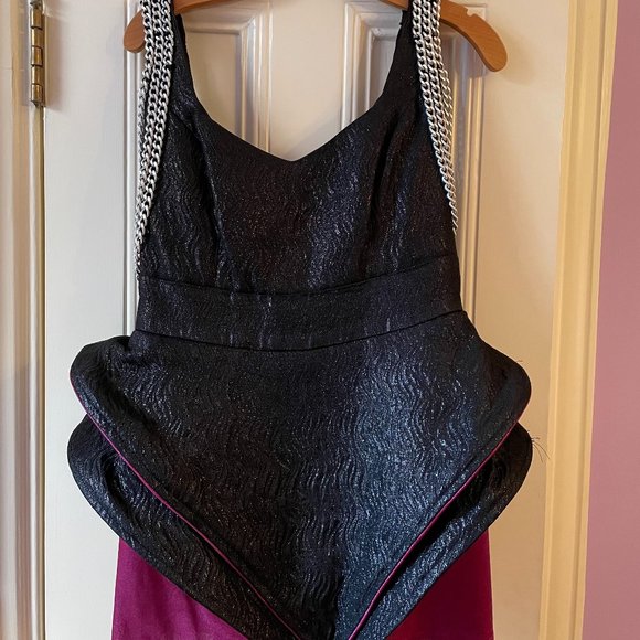 Custom Dress with Chain Shoulder and Hip Fins - Picture 1 of 6